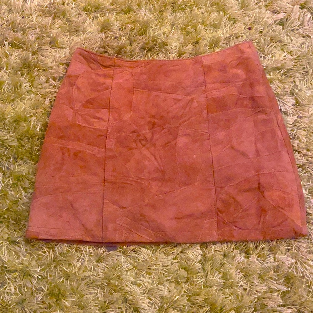 90s suede mini skirt